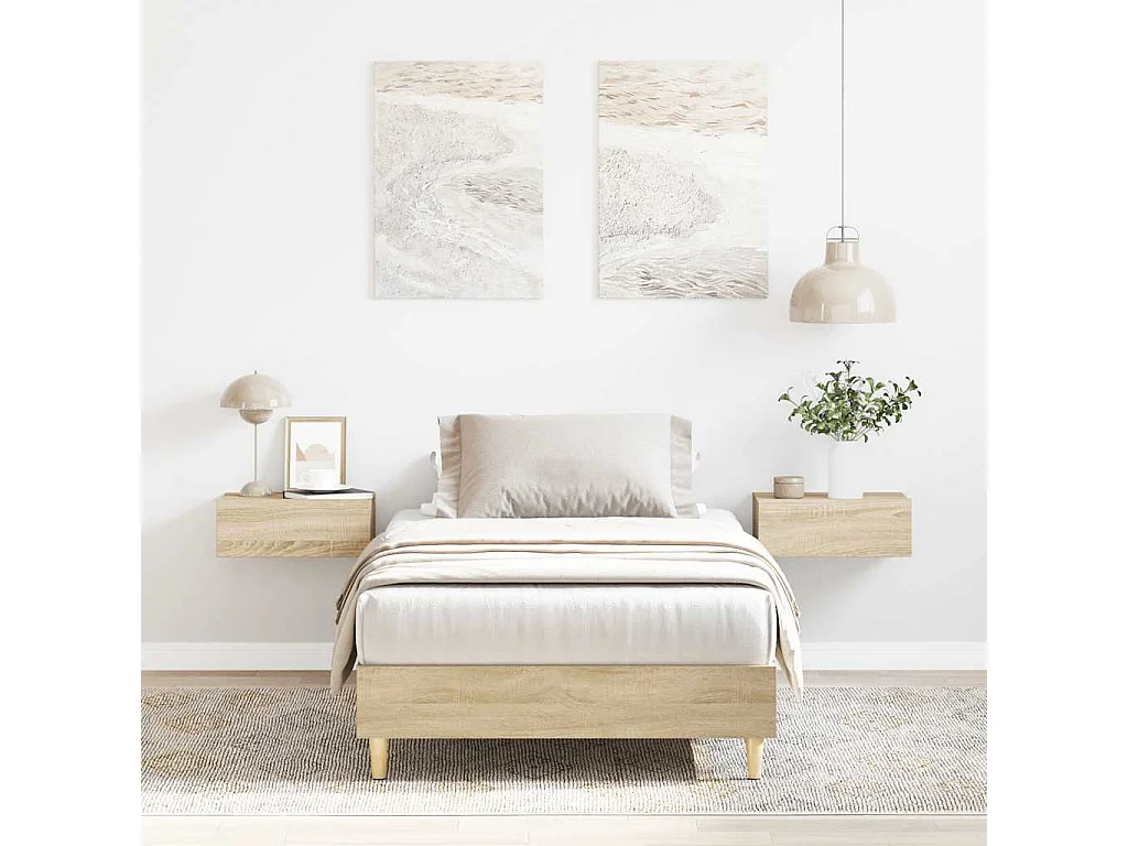 Cadre de lit sans matelas chêne sonoma 90x190 cm