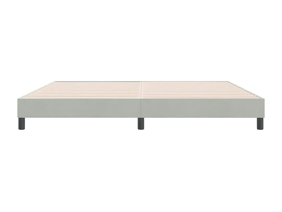 Cama box spring con colchón terciopelo gris claro 180x220 cm