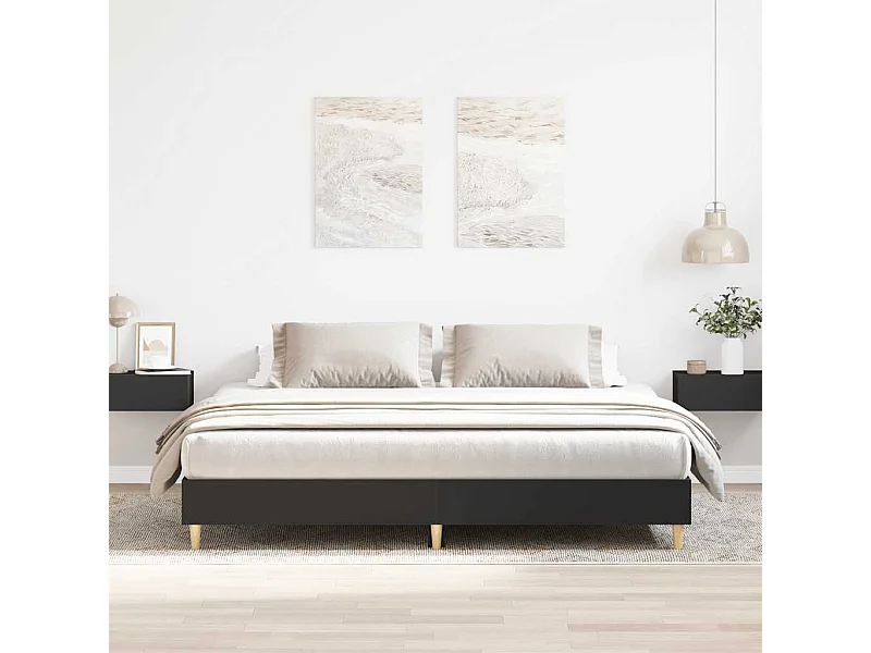 Estructura de cama sin colchón negra 200x200 cm