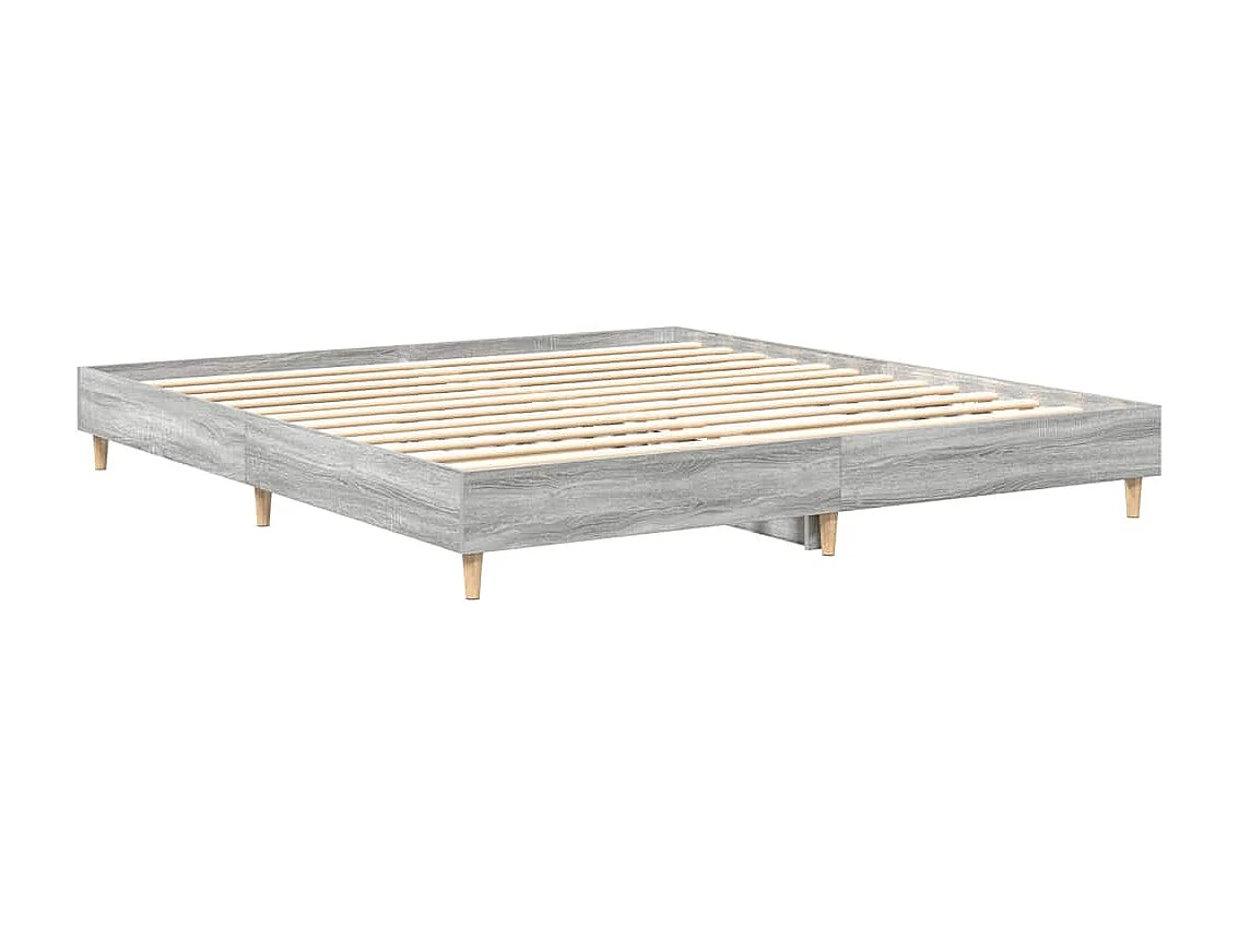 Cadre de lit sans matelas sonoma gris 160x200cm bois ingénierie
