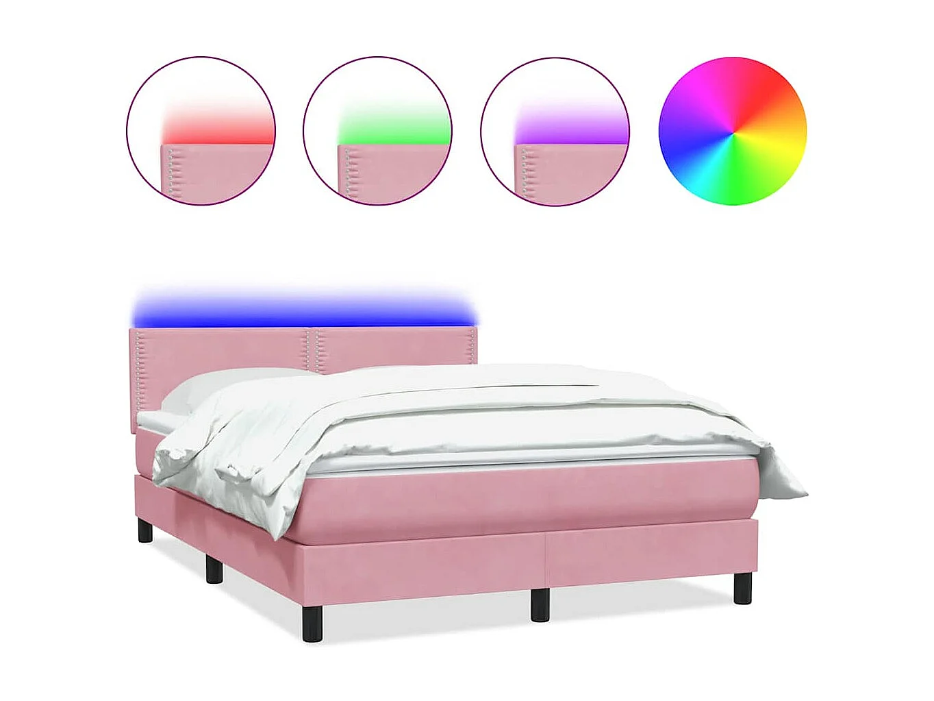 Cama com molas/colchão 160x220 cm veludo rosa