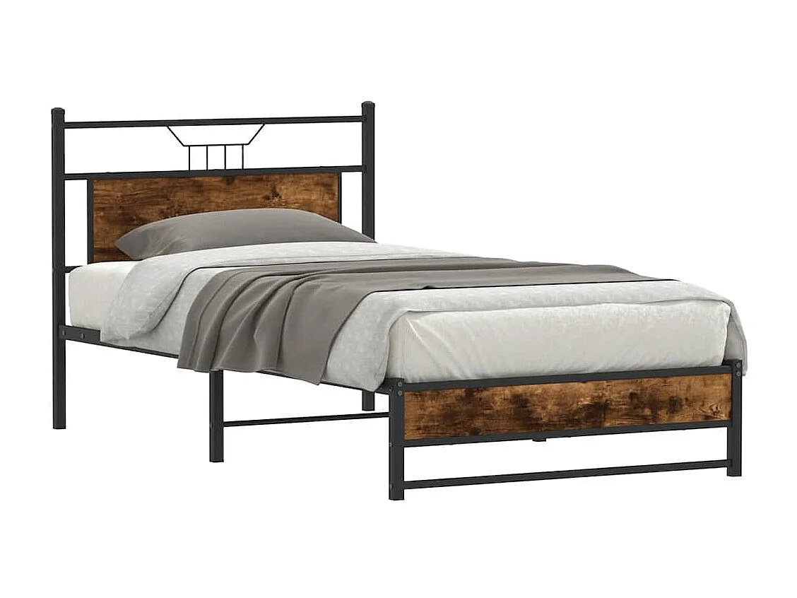 Cadre de lit sans matelas chêne fumé 100x200 cm bois ingénierie
