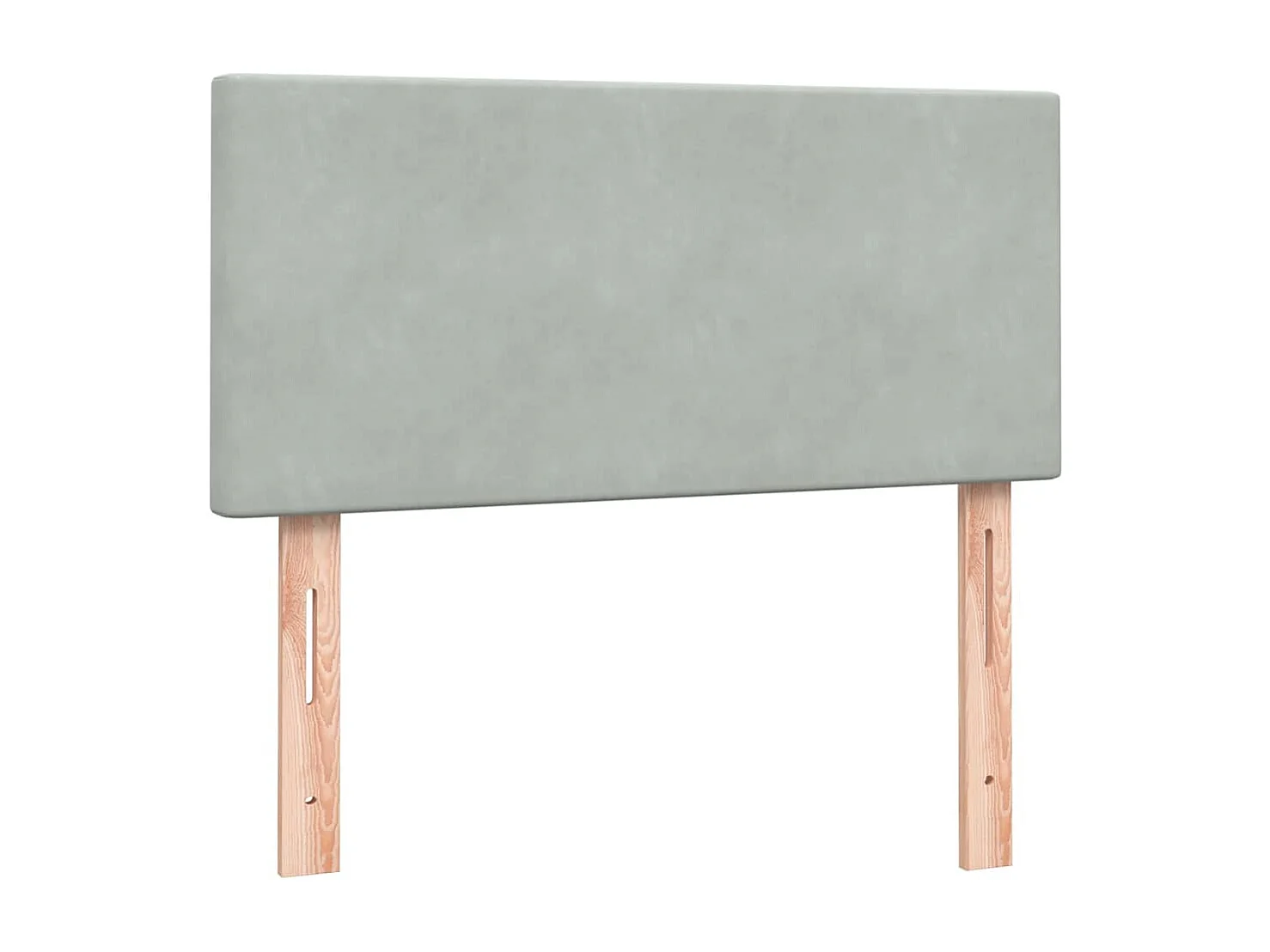 Sommier à lattes de lit et matelas gris clair 80x210 cm velours