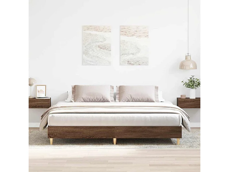 Bedframe zonder matras bewerkt hout bruin eikenkleur 160x200 cm