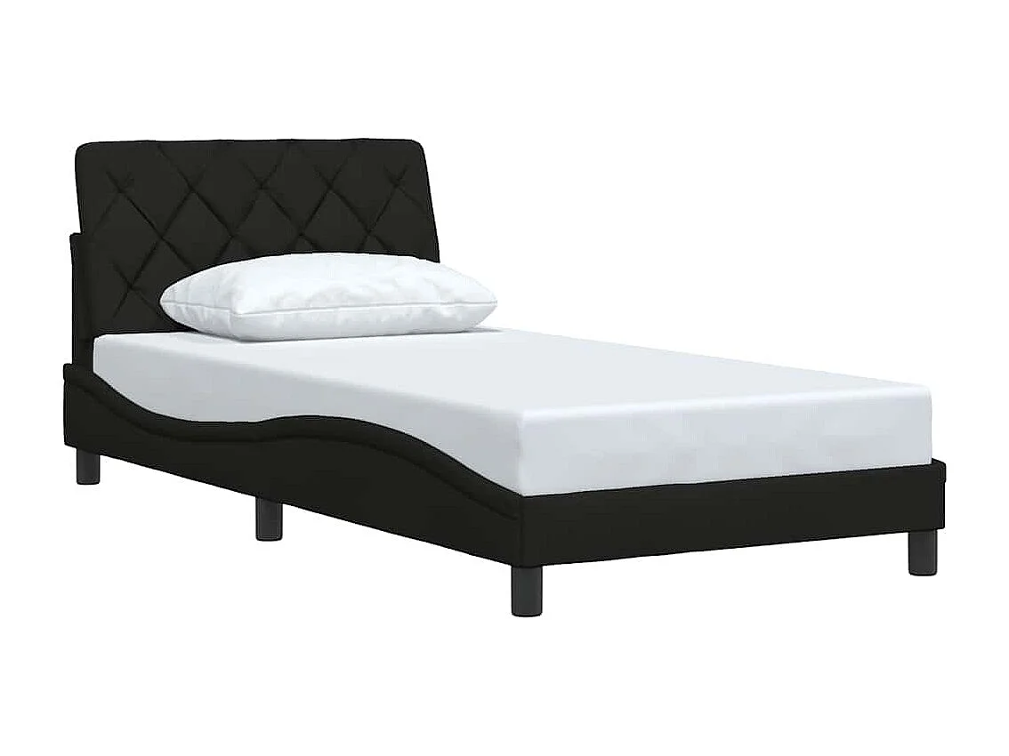 Cadre de lit sans matelas noir 100x200 cm tissu