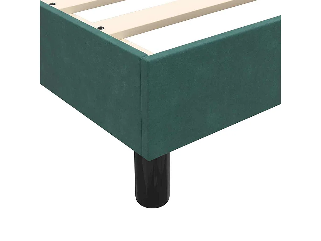 Cama box spring con colchón terciopelo verde oscuro 120x220 cm