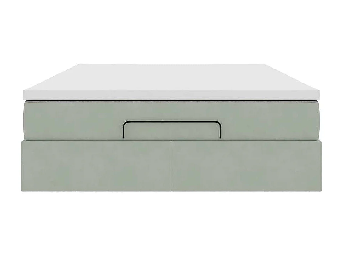Estructura cama otomana con colchón gris claro 140x200cm