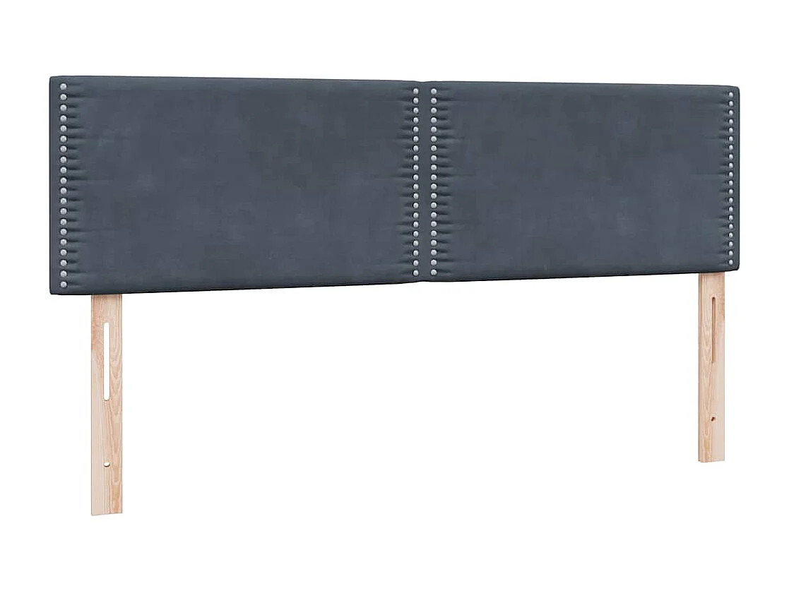 Cama box spring con colchón terciopelo gris oscuro 160x220 cm