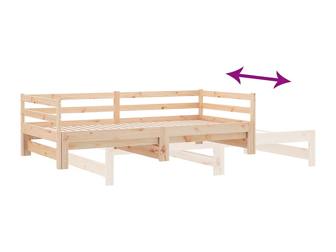 Lit coulissant 2x(80x200) cm Bois de pin massif