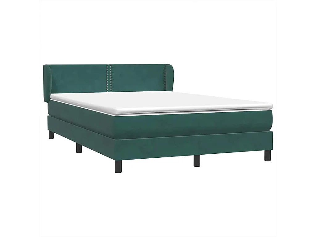 Boxspring met matras fluweel donkergroen 140x210 cm