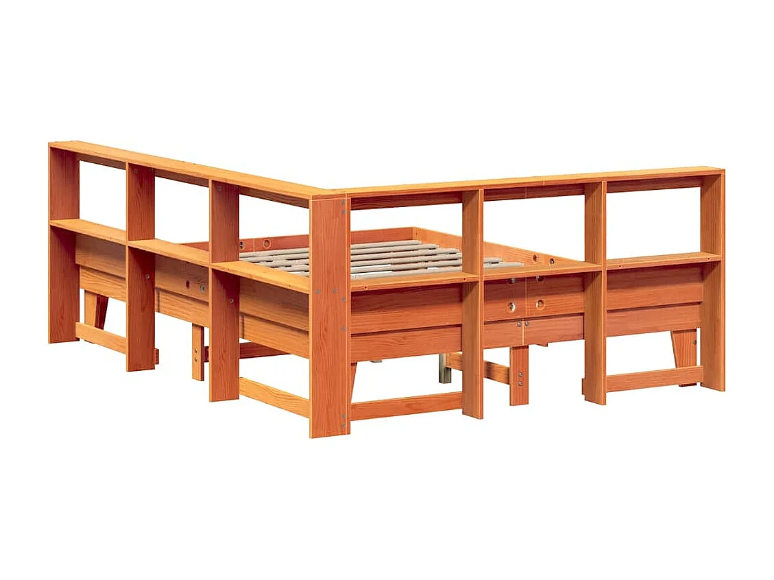 Cama com estante sem colchão 140x200 cm pinho maciço