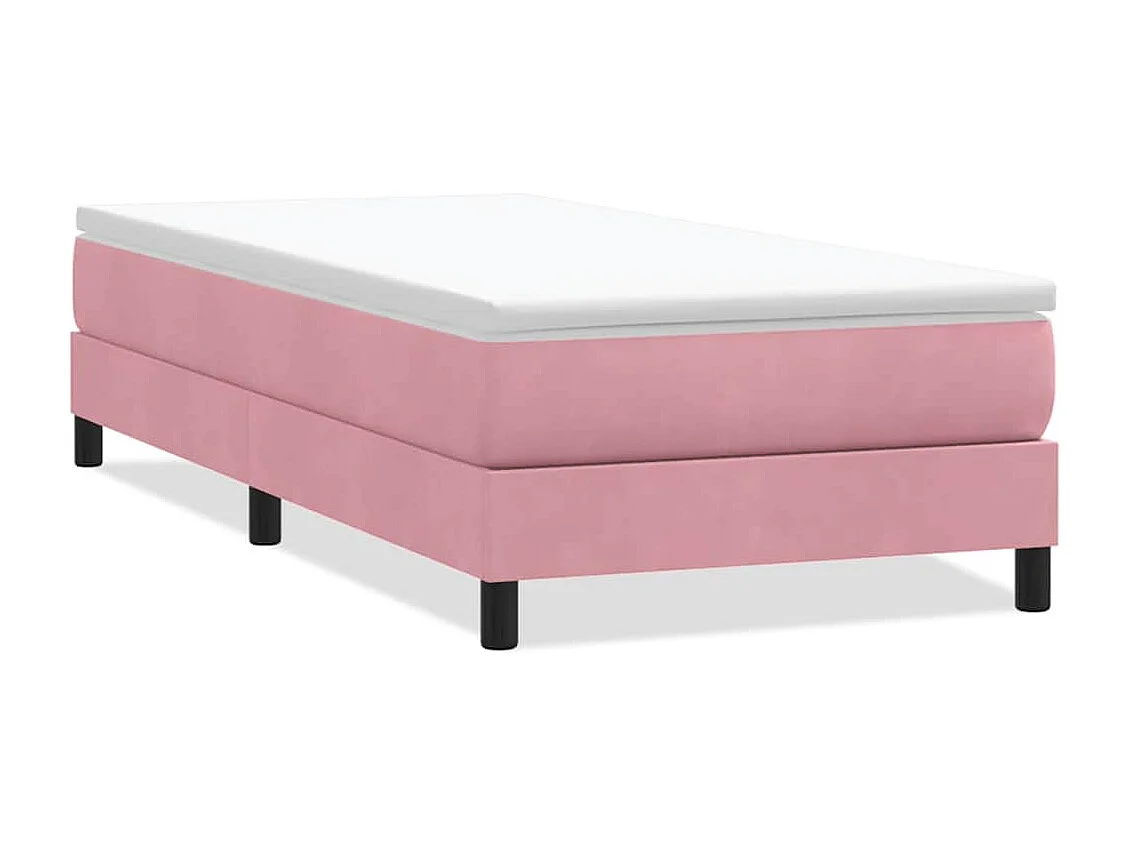 Sommier à lattes de lit sans matelas rose 90x210 cm velours