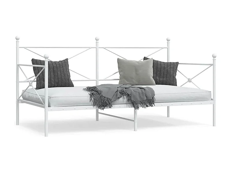 Lit de repos sans matelas blanc 100x200 cm acier