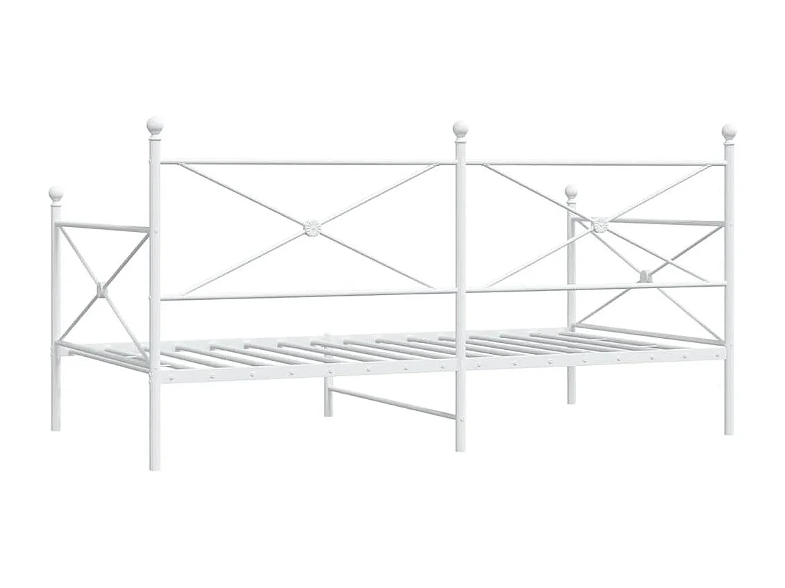 Lit de repos sans matelas blanc 100x200 cm acier