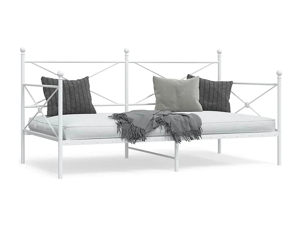 Slaapbank zonder matras 100x200 cm staal wit