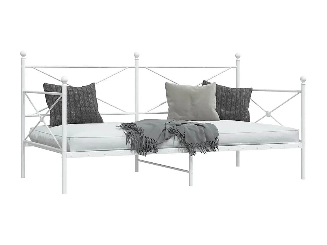 Slaapbank zonder matras 100x200 cm staal wit