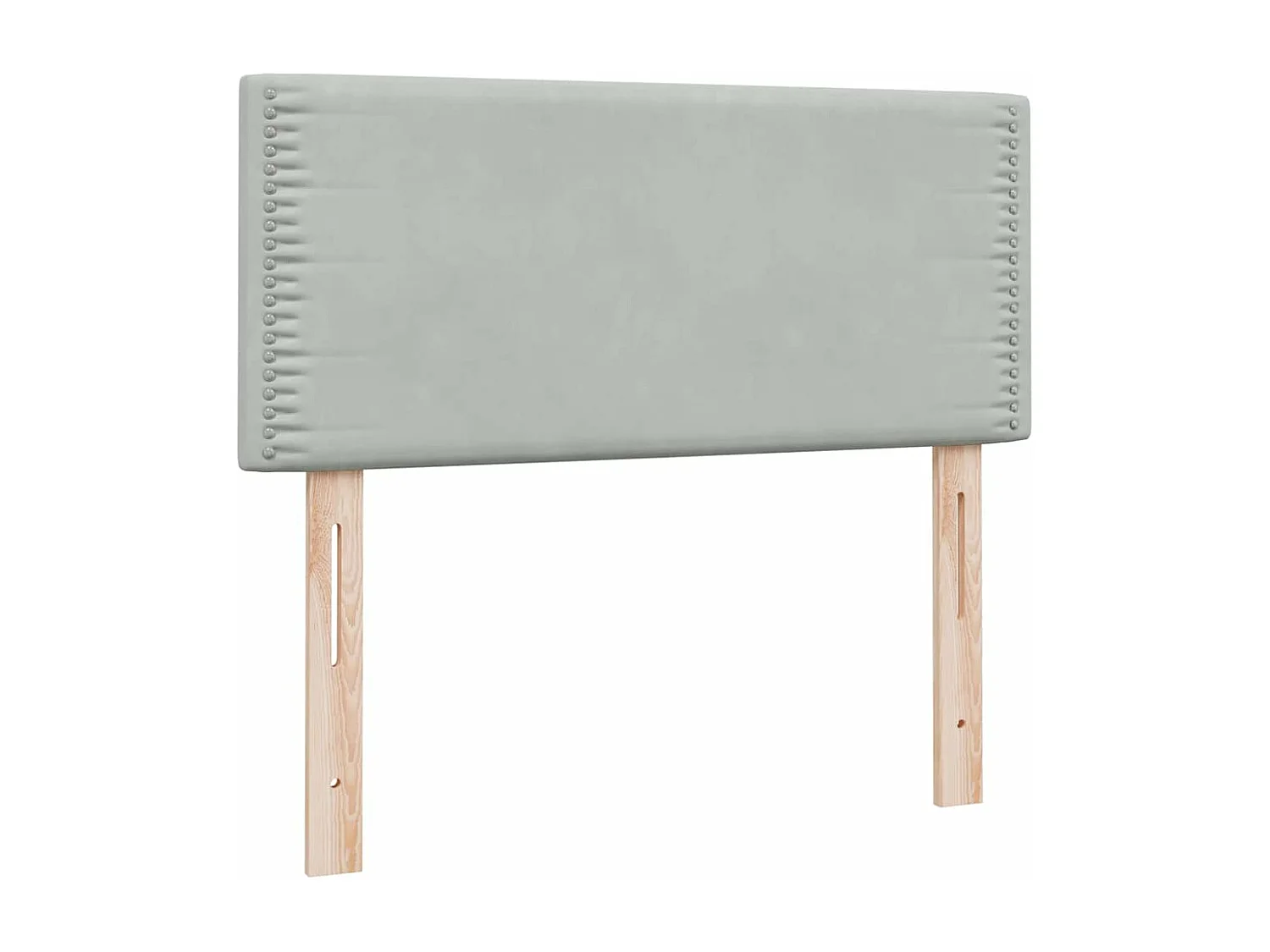 Sommier à lattes de lit et matelas gris clair 80x220 cm velours