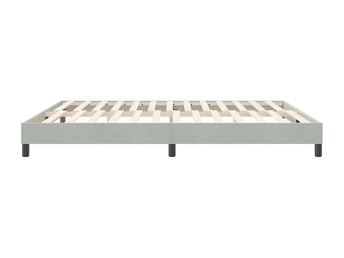 Cadre de lit sans matelas gris clair 180x210 cm velours