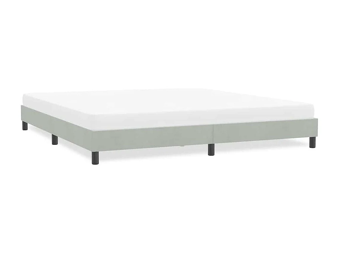 Cadre de lit sans matelas gris clair 180x210 cm velours