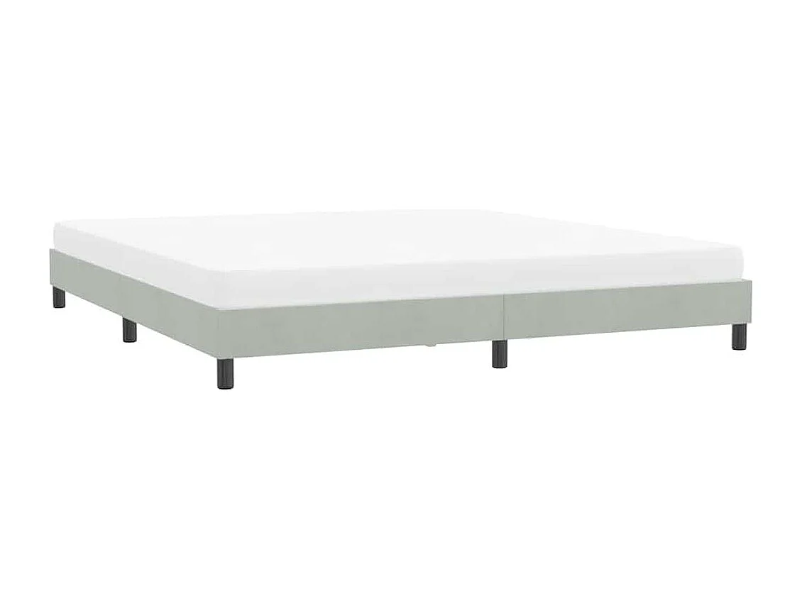 Cadre de lit sans matelas gris clair 180x210 cm velours
