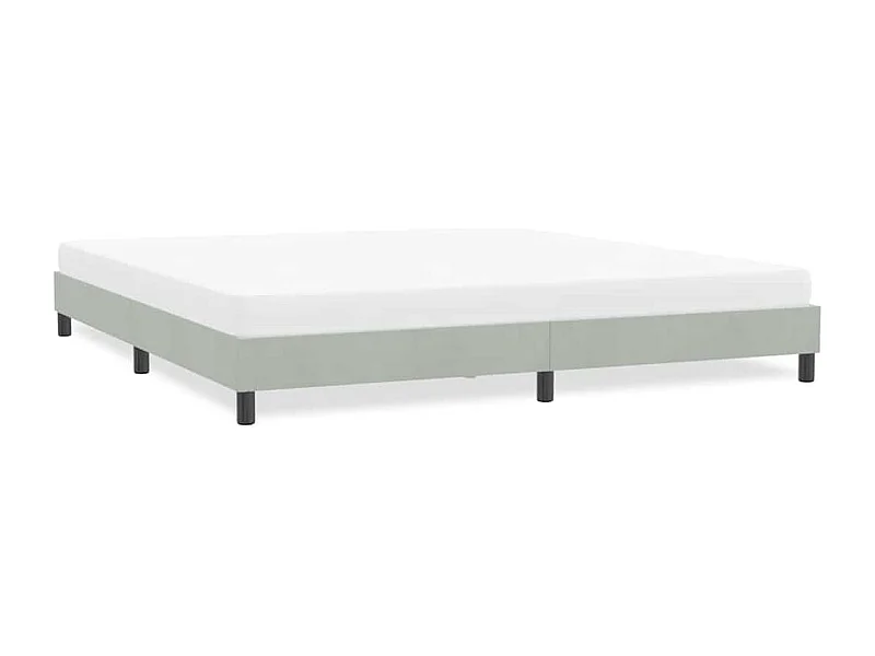 Cadre de lit sans matelas gris clair 180x210 cm velours