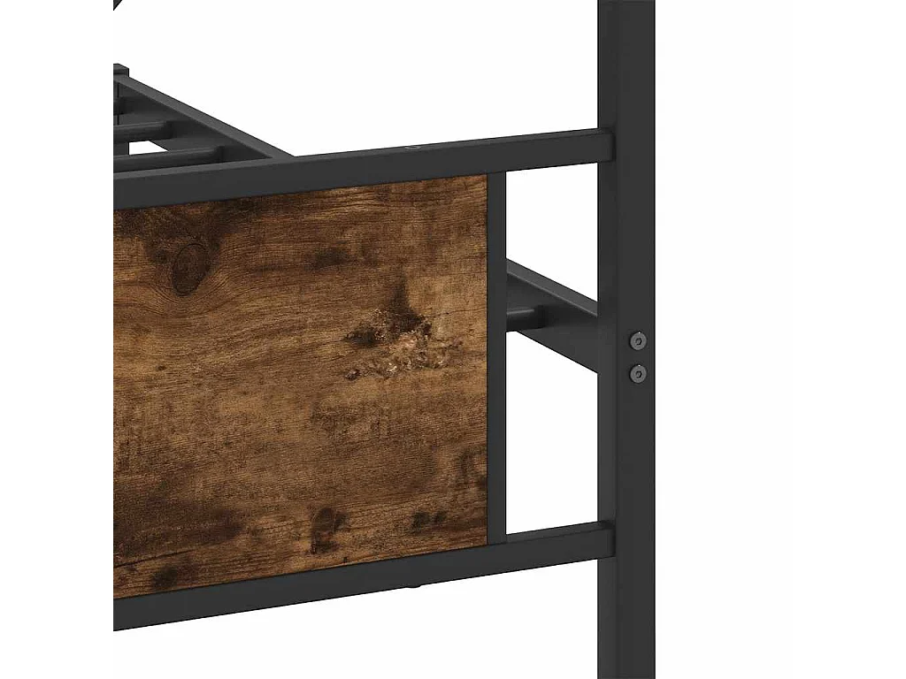Cadre de lit en métal sans matelas chêne fumé 200x200 cm