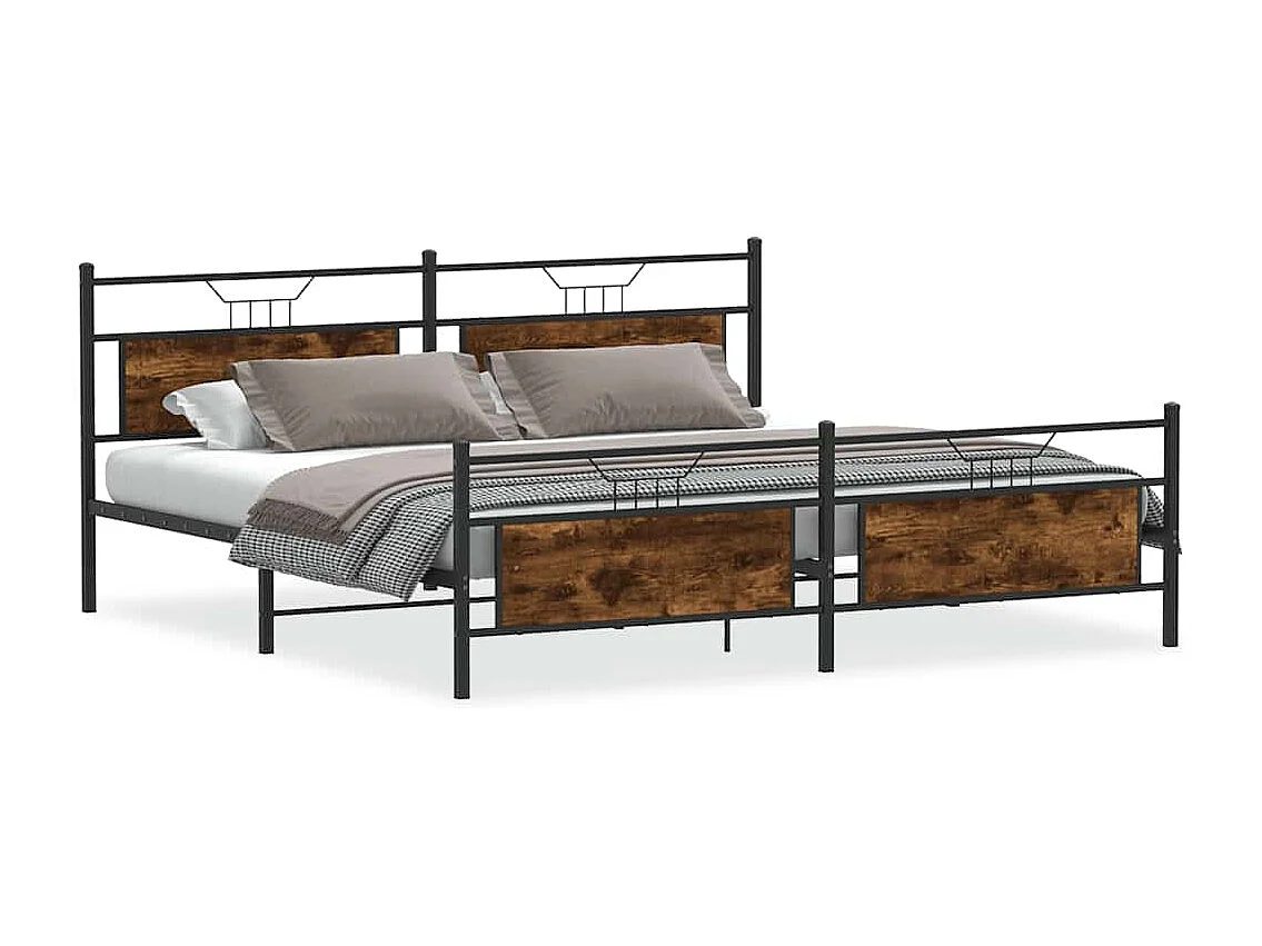 Bedframe zonder matras metaal gerookt eikenkleurig 200x200 cm