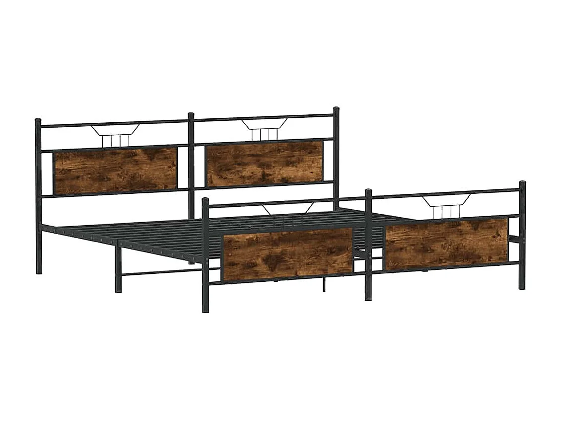 Bedframe zonder matras metaal gerookt eikenkleurig 200x200 cm