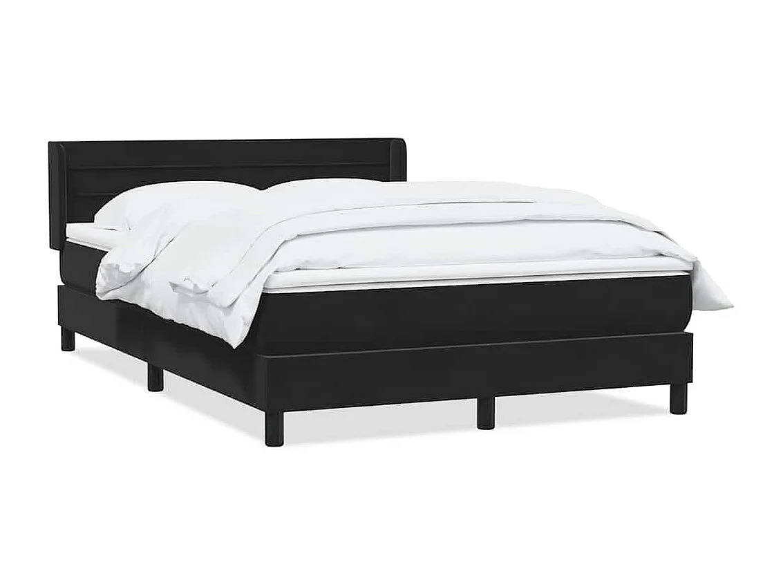 Boxspring met matras fluweel zwart 160x210 cm