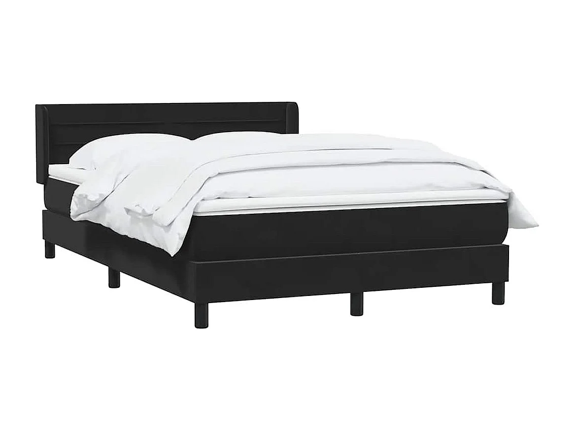 Boxspring met matras fluweel zwart 160x210 cm