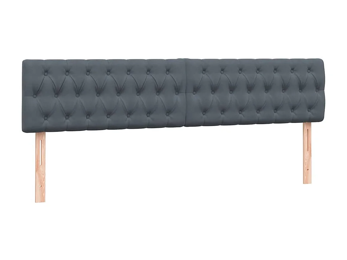 Cama com molas colchão 200x210 cm veludo cinzento-escuro