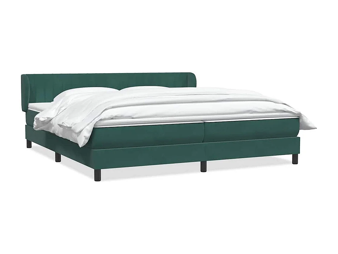 Cama box spring con colchones terciopelo verde oscuro 180x220cm