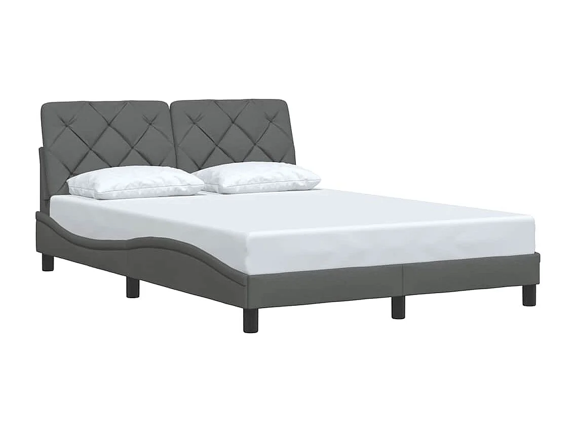 Cadre de lit sans matelas gris foncé 120x200 cm tissu