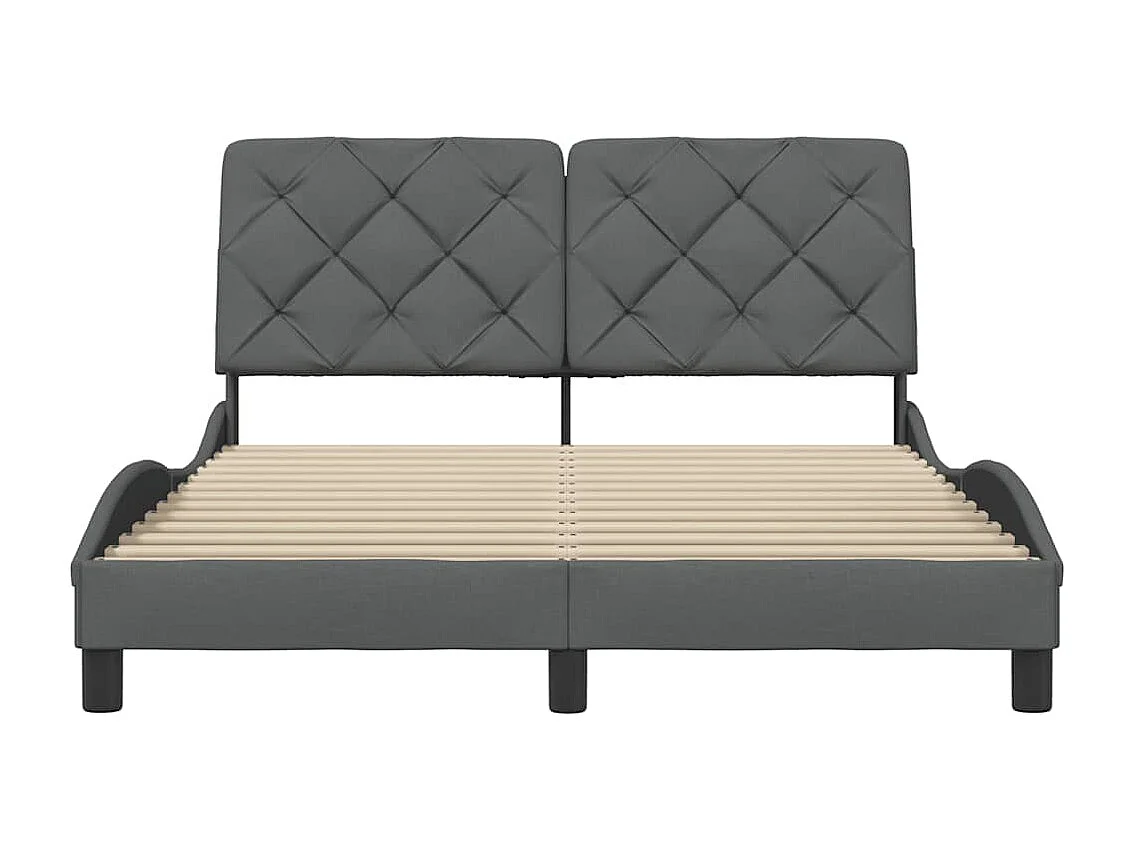Cadre de lit sans matelas gris foncé 120x200 cm tissu
