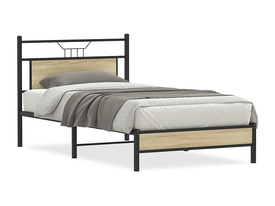 Cadre de lit sans matelas chêne sonoma 100x200 cm