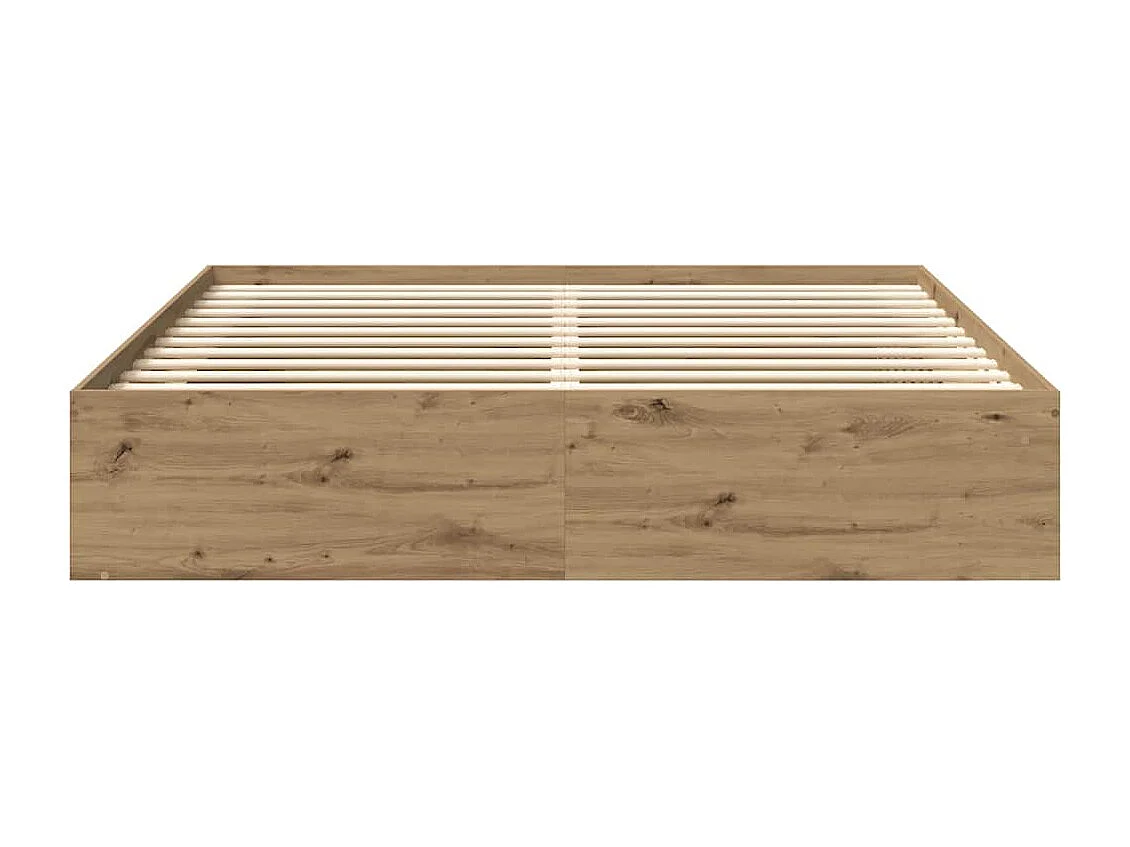 Cadre de lit sans matelas chêne artisanal 200x200 cm