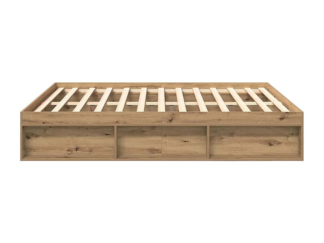Cadre de lit sans matelas chêne artisanal 200x200 cm
