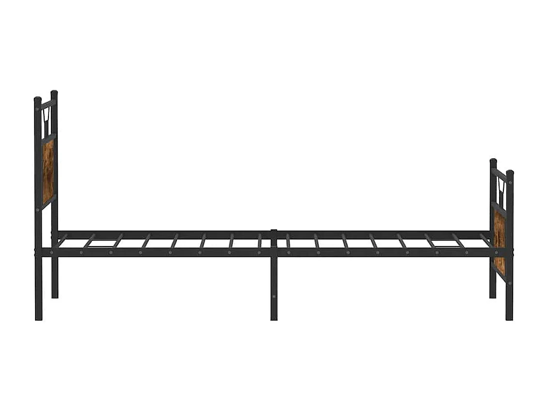 Cadre de lit sans matelas chêne fumé 75x190cm bois d'ingénierie