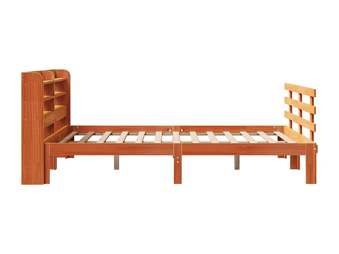 Cadre de lit et tête de lit sans matelas cire marron 120x190 cm