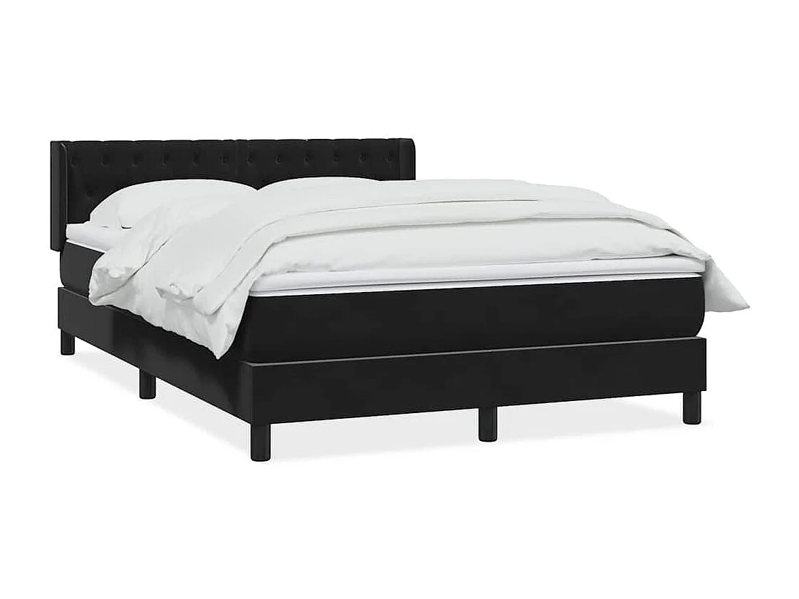 Cama com molas/colchão 160x220 cm veludo preto