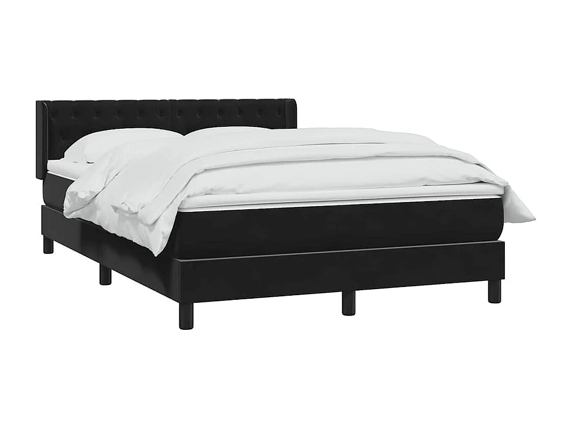 Cama com molas/colchão 160x220 cm veludo preto