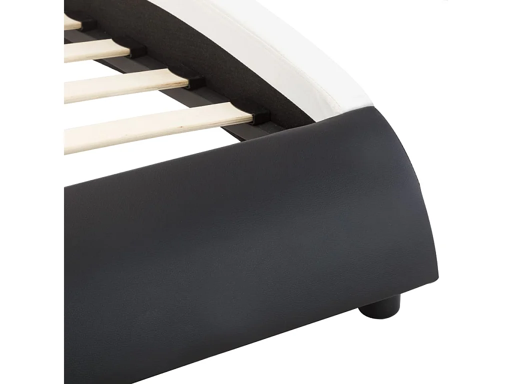 Bedframe met LED kunstleer zwart en wit 180x200 cm