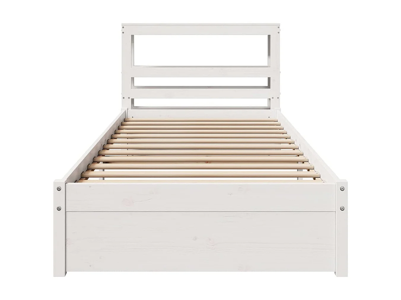 Cadre de lit avec tête de lit sans matelas blanc 90x200 cm