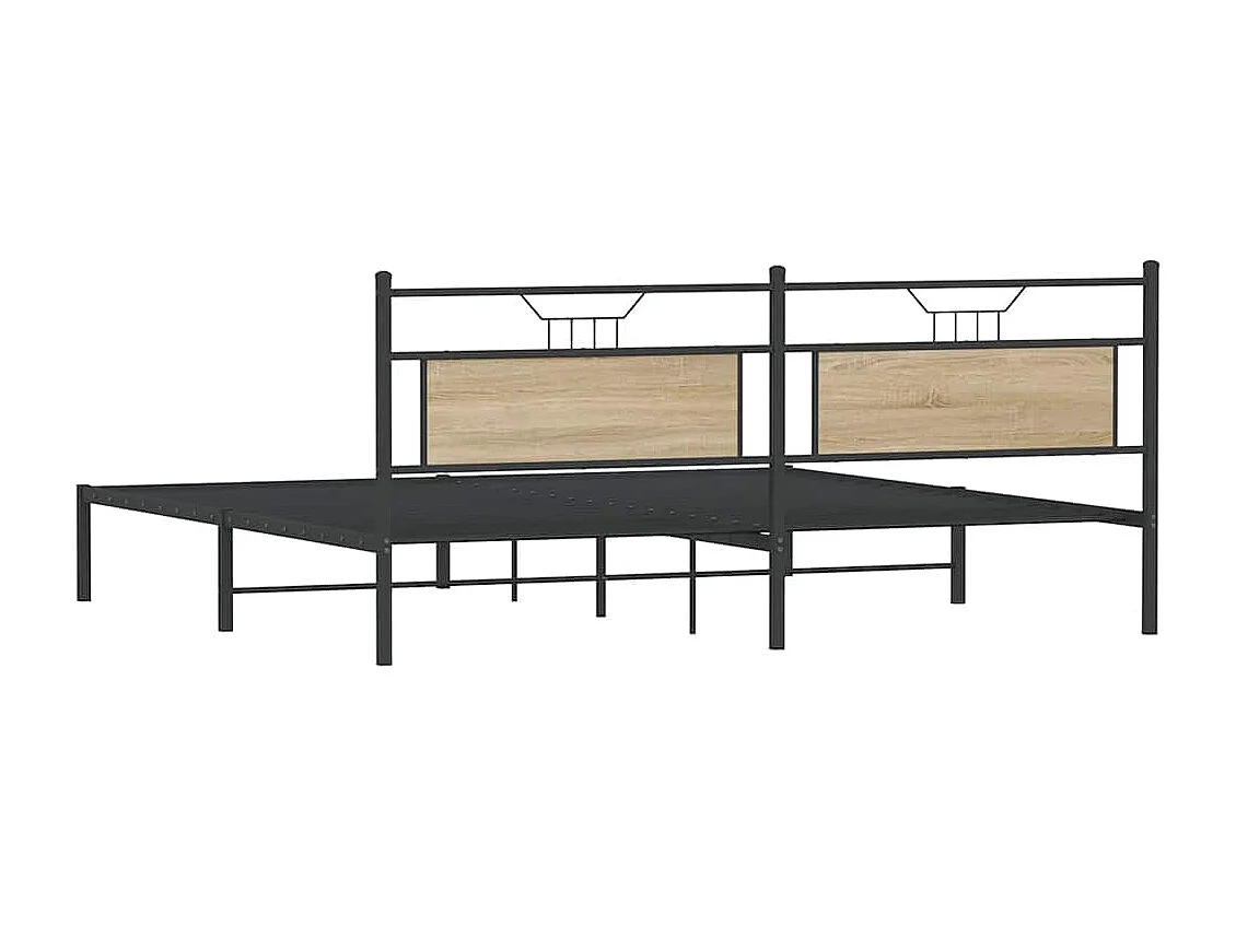 Cadre de lit sans matelas chêne sonoma 193x203 cm