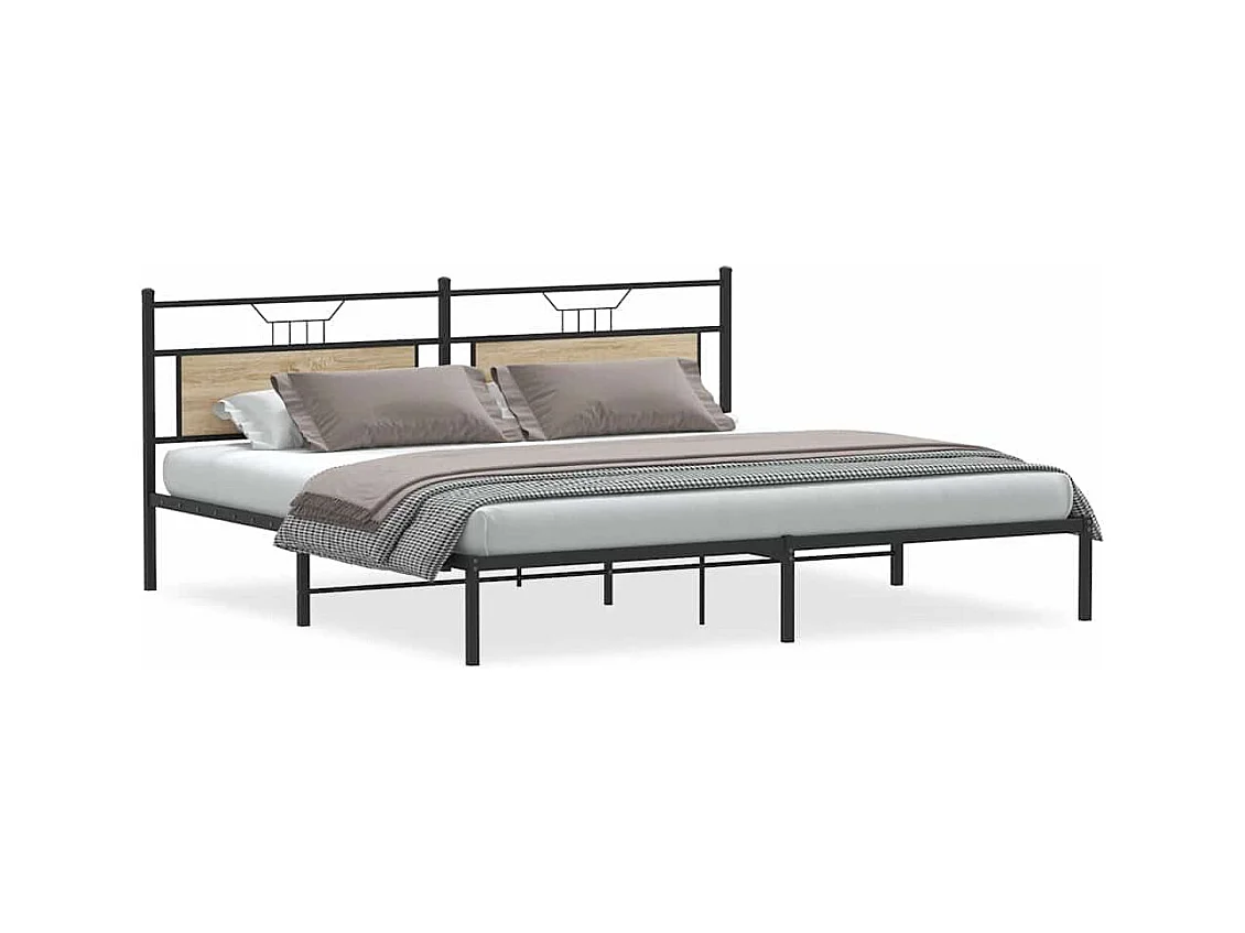 Estrutura de cama sem colchão 193x203 cm carvalho sonoma