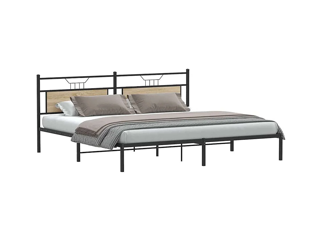 Estrutura de cama sem colchão 193x203 cm carvalho sonoma