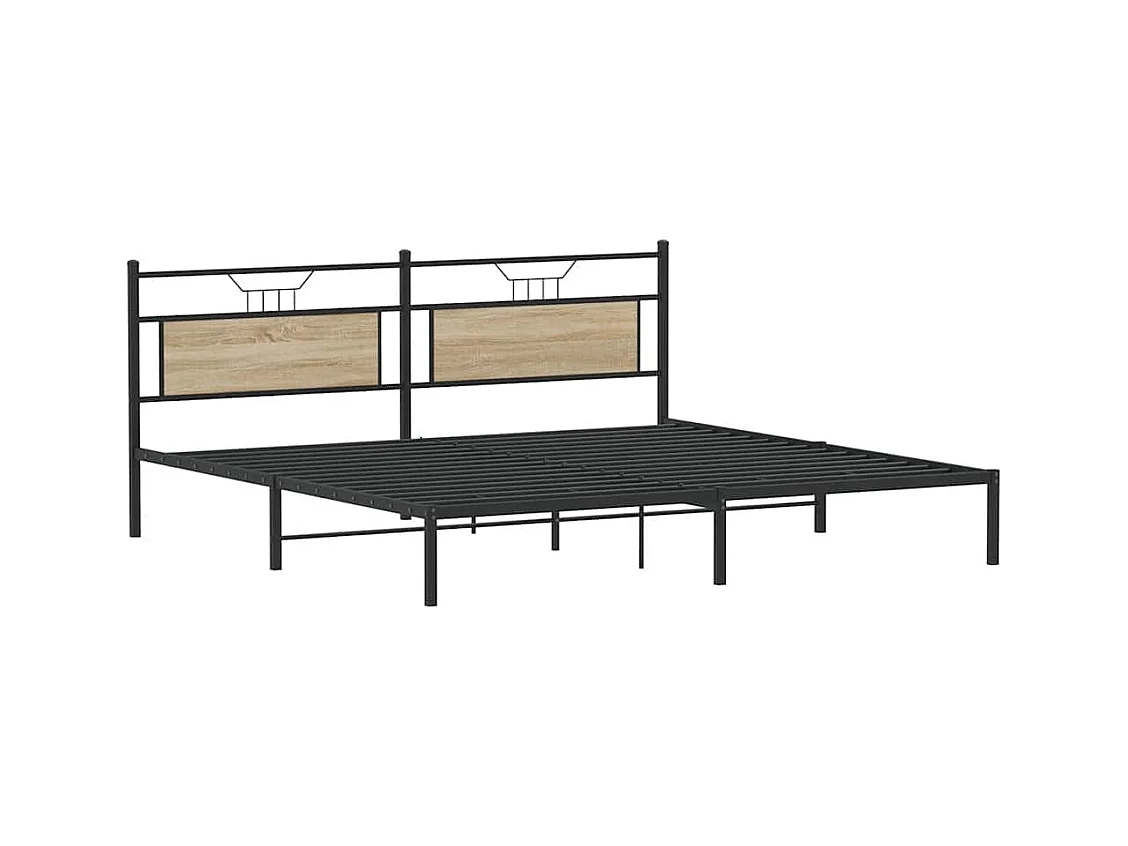 Estrutura de cama sem colchão 193x203 cm carvalho sonoma