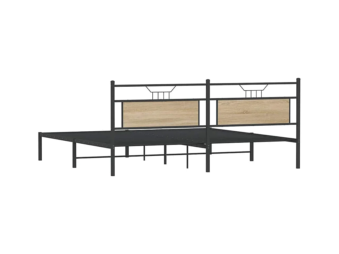 Estrutura de cama sem colchão 193x203 cm carvalho sonoma