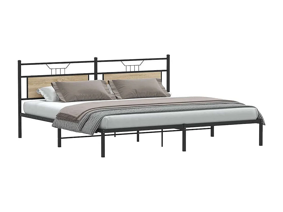 Cadre de lit sans matelas chêne sonoma 193x203 cm