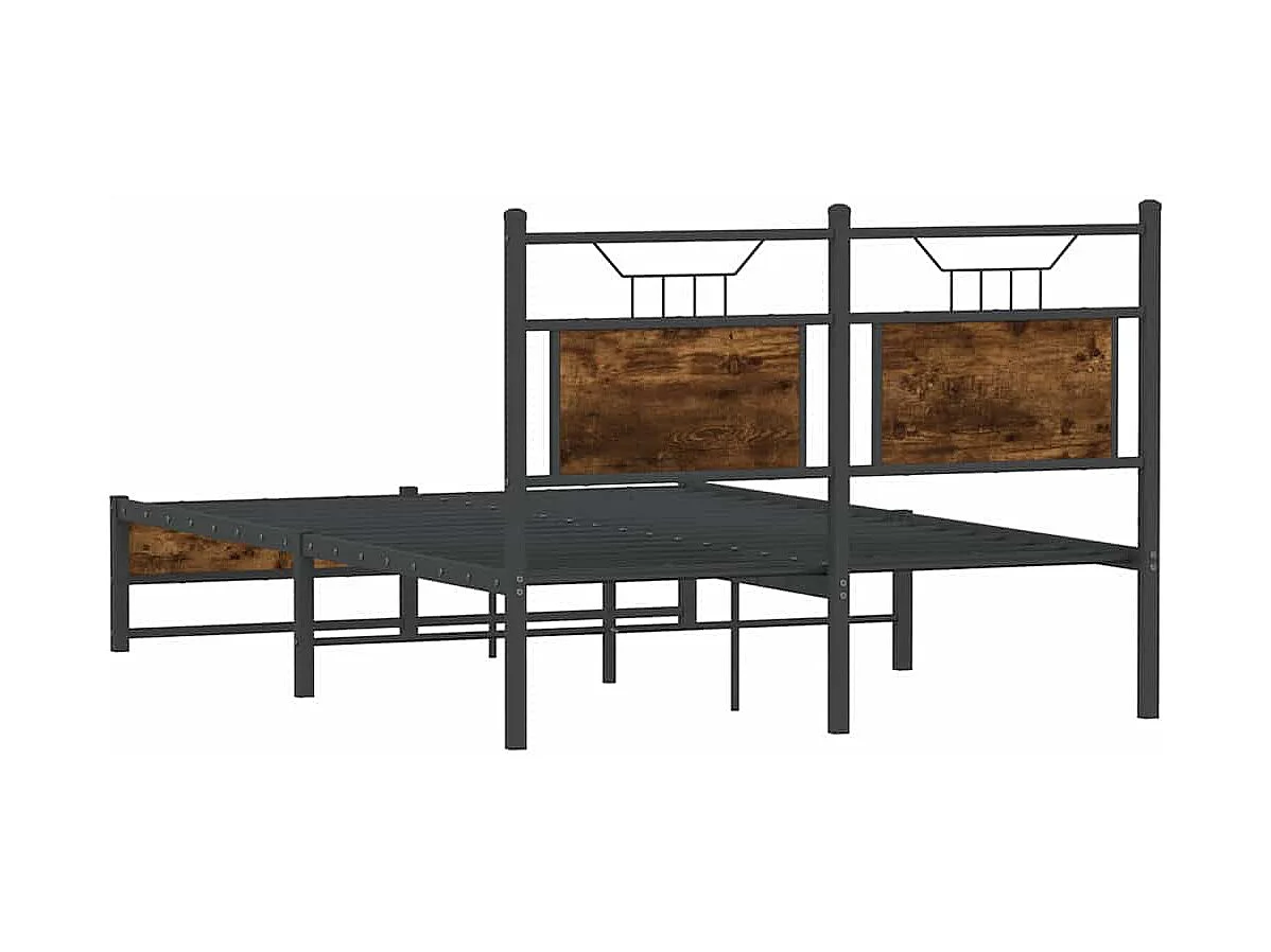 Cadre de lit sans matelas chêne fumé 120x200 cm bois ingénierie